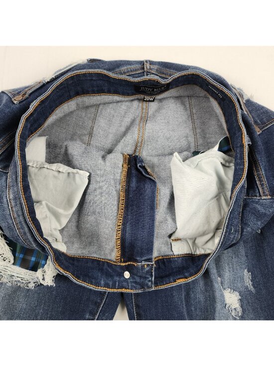 Judy Blue Jeans Womens Plus 20W Blue Skinny Fit Distress JB82140DK PL (38x27) - Picture 5 of 13